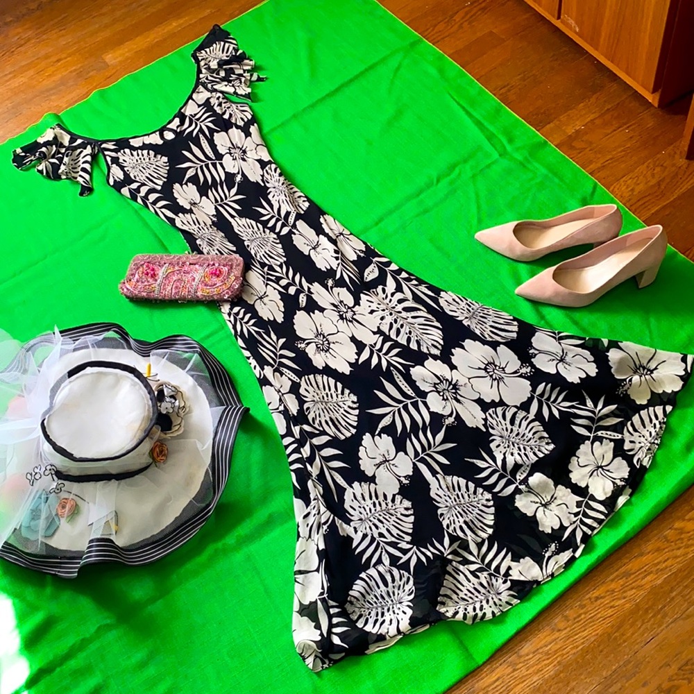 Vintage sequined flutter sleeve cocktails dress, beaded